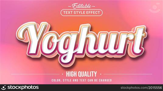 Editable text style effect - Yoghurt text style theme. Graphic Design Element.