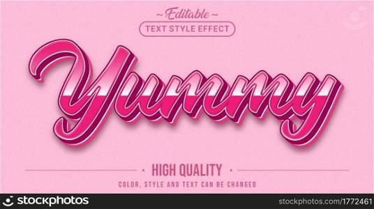Editable text style effect - Yummy text style theme. Graphic Design Elements.