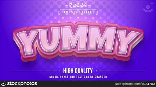 Editable text style effect - Yummy theme style. Graphic design element