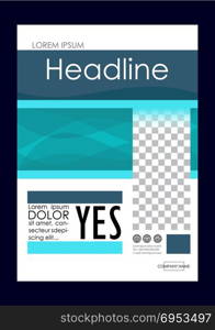 Editable Vector. A4 Business Book Cover Layout Design Template for Portfolio, Brochure, Annual Report, Flyer, Magazine, Academic Journal, Poster, Monograph, Corporate Presentation. Yes Concept.