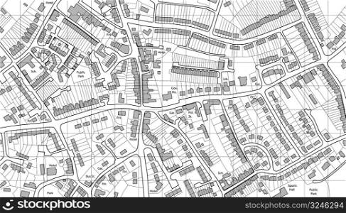 Editable vector illustrated map of housing in a generic town