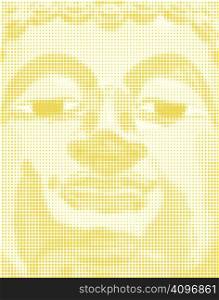 Editable vector illustration of a Buddha statue&acute;s face