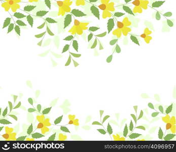 Editable vector illustration of a flowering plant border