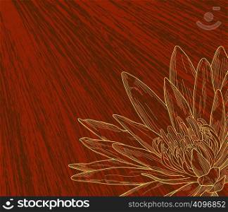 Editable vector illustration of a water lily flower