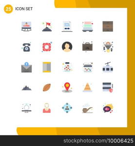 Editable Vector Line Pack of 25 Simple Flat Colors of furniture, cabinet, business, towel, bathroom Editable Vector Design Elements