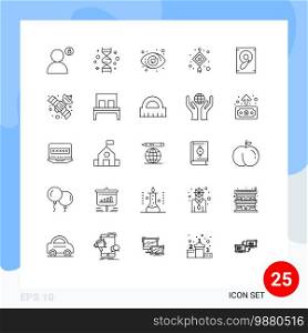 Editable Vector Line Pack of 25 Simple Lines of light, l&, genetic, chinese, user Editable Vector Design Elements