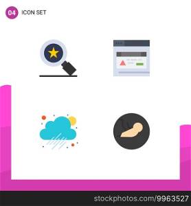 Editable Vector Line Pack of 4 Simple Flat Icons of achievements, baby, interface, cloud, embryo Editable Vector Design Elements
