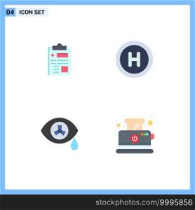 Editable Vector Line Pack of 4 Simple Flat Icons of report, zombie, healthcare, sign, toast Editable Vector Design Elements