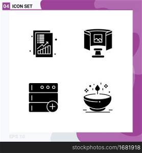 Editable Vector Line Pack of Simple Solid Glyphs of analysis, base, money, glasses, new Editable Vector Design Elements