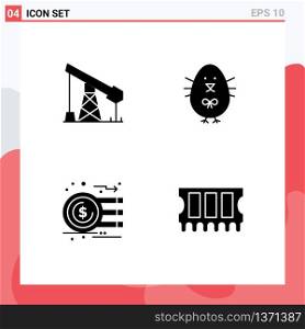 Editable Vector Line Pack of Simple Solid Glyphs of construction, currency, gass, baby, graph Editable Vector Design Elements