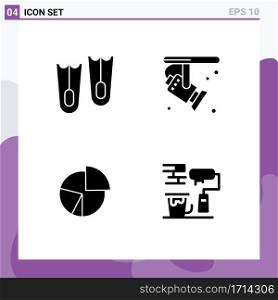 Editable Vector Line Pack of Simple Solid Glyphs of diving, diagram, bright, spotlight, graph Editable Vector Design Elements