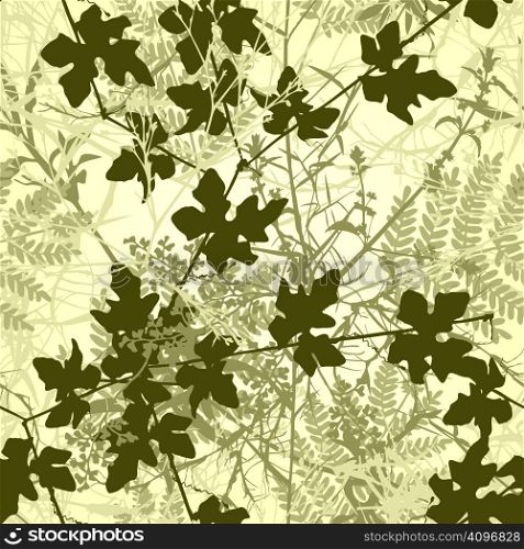 Editable vector seamless tile of tangled plants