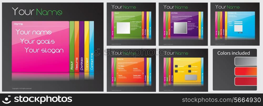 Editable website template, vector