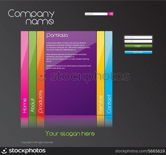 Editable website template, vector