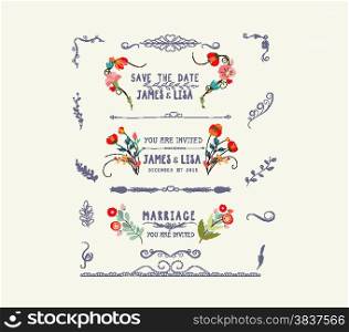 editable wedding floral vintage design