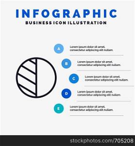 Editing, Photo, Shadow Line icon with 5 steps presentation infographics Background