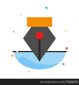 Editor, Pen, Photo Abstract Flat Color Icon Template