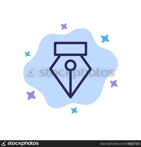 Editor, Pen, Photo Blue Icon on Abstract Cloud Background