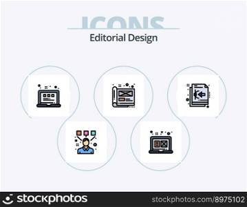 Editorial Design Line Filled Icon Pack 5 Icon Design. presentation. chart. page. art. tablet