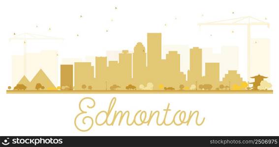 Edmonton City skyline golden silhouette. Vector illustration. Simple flat concept for tourism presentation, banner, placard or web site. Business travel concept. Isolated Edmonton