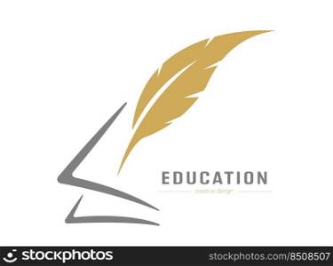 Education. A pen and a piece of paper. A design element for a logo, brand, sticker or label. Icon template for websites and applications. Flat style