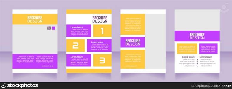Education abroad blank brochure design. Template set with copy space for text. Premade corporate reports collection. Editable 4 paper pages. Bebas Neue, Lucida Console, Roboto Light fonts used. Education abroad blank brochure design