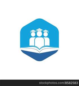 Education and learning vector logo design. Students and book icon design. 