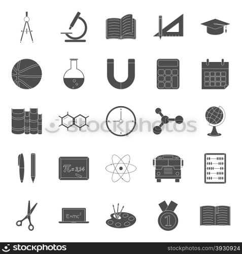 Education and school silhouettes icons set. Education and school silhouettes icons set vector graphic illustration