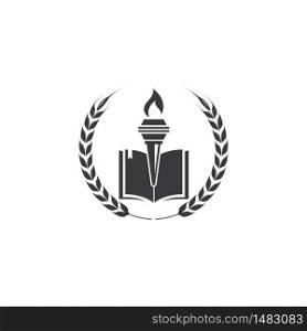 education and torch logo illustration vector design