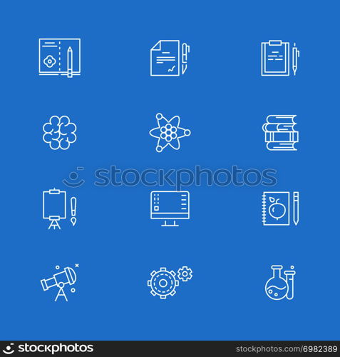 Education and writing line icons collection. Learning symbol of set. Vector illustration. Education and writing line icons collection