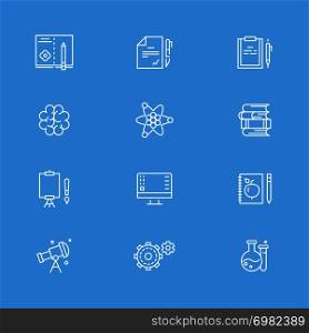 Education and writing line icons collection. Learning symbol of set. Vector illustration. Education and writing line icons collection