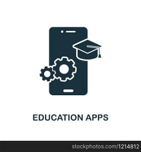 Education Apps creative icon. Simple element illustration. Education Apps concept symbol design from online education collection. Can be used for web, mobile, web design, apps, software, print. Education Apps creative icon. Simple element illustration. Education Apps concept symbol design from online education collection. Objects for mobile, web design, apps, software, print.