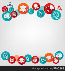 Education background with icons. Vector