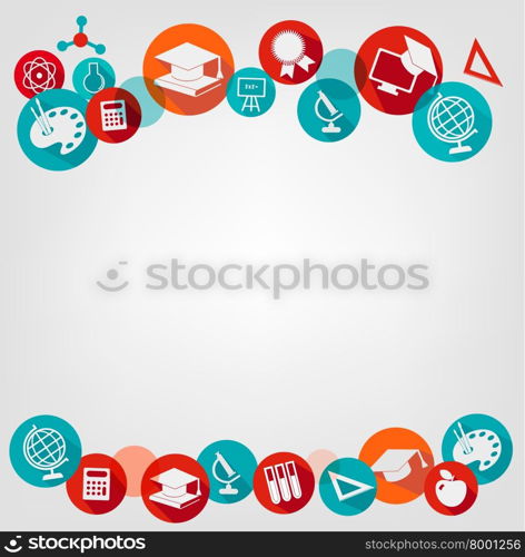 Education background with icons. Vector