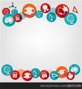 Education background with icons. Vector