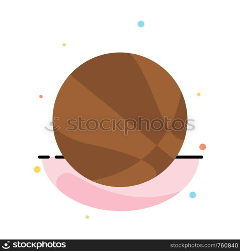 Education, Ball, Basketball Abstract Flat Color Icon Template