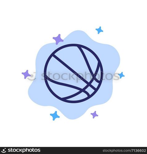 Education, Ball, Basketball Blue Icon on Abstract Cloud Background