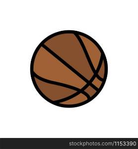 Education, Ball, Basketball Flat Color Icon. Vector icon banner Template