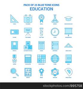 Education Blue Tone Icon Pack - 25 Icon Sets