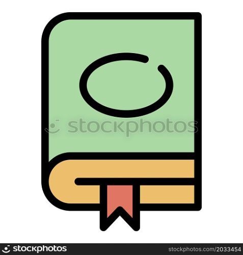 Education book icon. Outline education book vector icon color flat isolated. Education book icon color outline vector