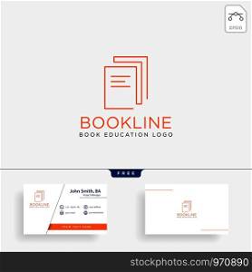 education book library line logo template vector illustration icon element isolated - vector. education book library line logo template vector illustration icon element