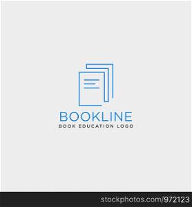 education book library line logo template vector illustration icon element isolated - vector. education book library line logo template vector illustration icon element