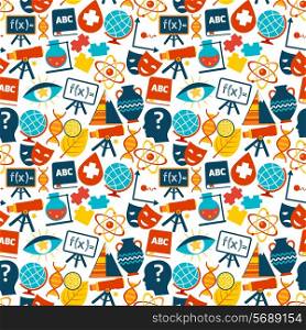 Education colored seamless pattern with science areas symbols vector illustration