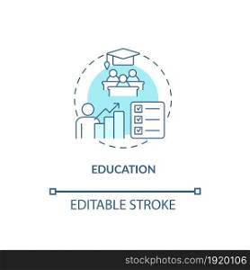 Education concept icon. Treatment for ADHD in adults abstract idea thin line illustration. Limiting distractions. Increasing learning abilities. Vector isolated outline color drawing. Editable stroke. Education concept icon