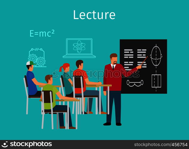 Education concept learning and lectures vector illustration. Education concept learning and lectures icon