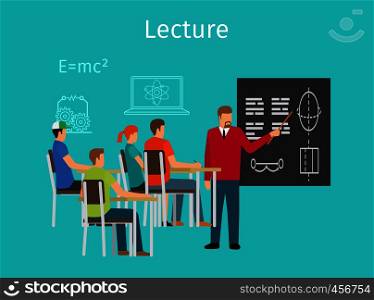 Education concept learning and lectures vector illustration. Education concept learning and lectures icon
