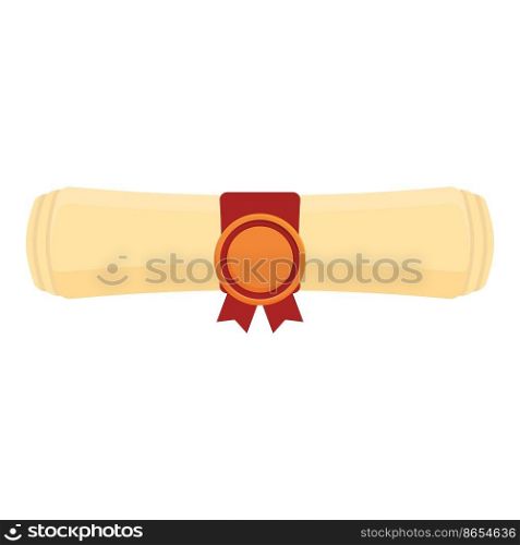 Education diploma icon cartoon vector. Award certificate. Honor paper. Education diploma icon cartoon vector. Award certificate