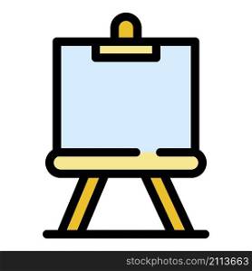 Education easel icon. Outline education easel vector icon color flat isolated. Education easel icon color outline vector