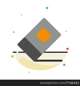 Education, Eraser, Stationary Abstract Flat Color Icon Template
