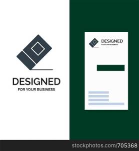 Education, Eraser, Stationary Grey Logo Design and Business Card Template